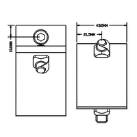 40-550-1 MODULAR SOLUTIONS ANGLE BRACKET 45MM WIDE 45 DEGREES